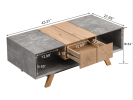 43.31'' Luxury Coffee Table with Drawer, Farmhouse & Industrial Table, Rectangular Table for Living Room