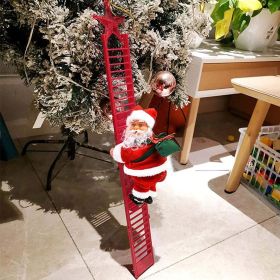 New Christmas Ornaments Gift Electric Climbing Ladder Santa Claus Doll