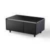 Modern Smart Coffee Table with Built-in Fridge, Wireless Charging, Power Socket, USB Interface, Outlet Protection, Mechanical Temperature Control and