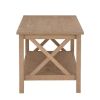 Edmiston Coffee Table with Shelf, Driftwood