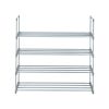 2 Set 4 Tiers Shoe Rack Shoe Tower Shelf Storage Organizer For Bedroom, Entryway, Hallway, and Closet Gray Color