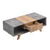 43.31'' Luxury Coffee Table with Drawer, Farmhouse & Industrial Table, Rectangular Table for Living Room