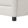Full Size Daybed with Trundle Upholstered Tufted Sofa Bed, Linen Fabric, Beige (82.5"x58"x34")
