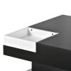 ON-TREND Modern Minimalist Design 31.5*31.5in Square Coffee Table with Detachable Tray and Plug-in 16-color LED Strip Lights Remote Control for Living