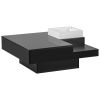 ON-TREND Modern Minimalist Design 31.5*31.5in Square Coffee Table with Detachable Tray and Plug-in 16-color LED Strip Lights Remote Control for Living