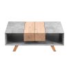 43.31'' Luxury Coffee Table with Drawer, Farmhouse & Industrial Table, Rectangular Table for Living Room