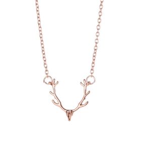 Christmas Elk Necklace Women's Fashion Ornament (Color: Rose Gold)
