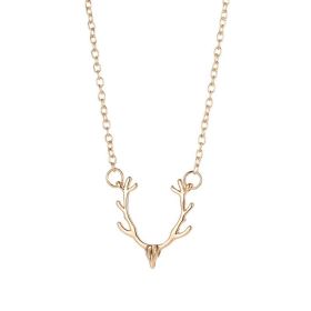 Christmas Elk Necklace Women's Fashion Ornament (Color: Gold)