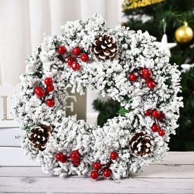 Christmas Wreath Merry Christmas Decorations Ornaments Front Door Hanging Window Wreaths Props Background Xmas Tree Decoration (Color: 02)
