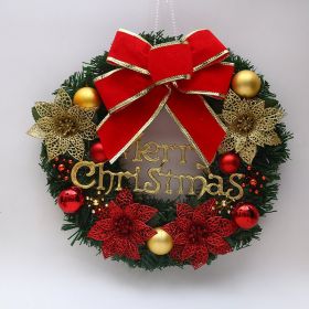 Christmas Wreath Merry Christmas Decorations Ornaments Front Door Hanging Window Wreaths Props Background Xmas Tree Decoration (Color: 03)
