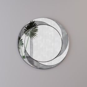 24 inch Wall-Mounted Silver Decorative Round Wall Mirror for Home, Living Room, Bedroom, Entryway (Color: as Pic)