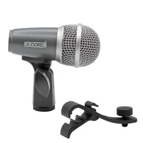 5 Core Snare Drum Microphone Uni Directional Pickup Pattern Wired Instrumental Dynamic Microfono w Swivel Mount Steel Mesh Grille - SNARE MIC (Color: Grey)