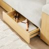Multi-functional sofa, can sit, lie down, with storage box and drawer, and the storage sofa arm which can be used as tea table