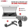 5 Core Snare Drum Microphone Uni Directional Pickup Pattern Wired Instrumental Dynamic Microfono w Swivel Mount Steel Mesh Grille - SNARE MIC